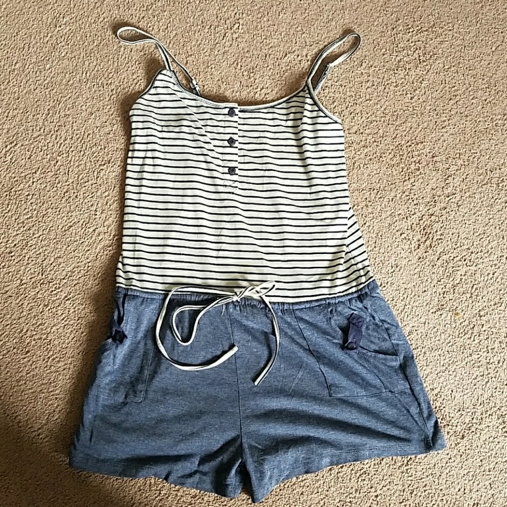 Blue and white Romper